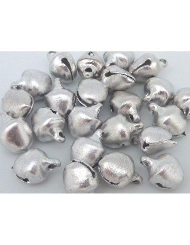 R-10 grelots en métal couleur argent brossé 10,3mm