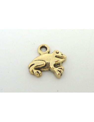 Breloque, pendentif grenouille en métal vieil...