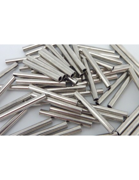 Perle tube argenté en métal pas chère