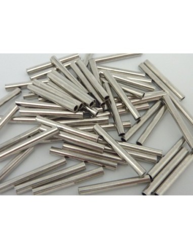 Perle tube pour cordon cuir 1.5mm en métal argenté