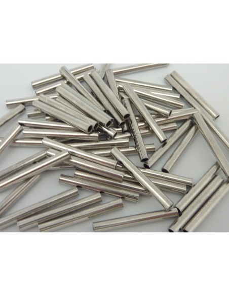 Perle tube pour cordon cuir 1.5mm en métal argenté
