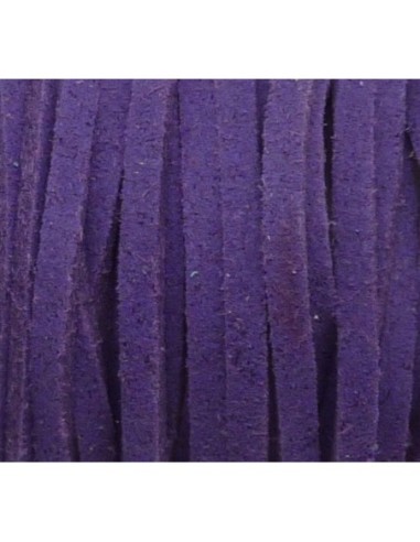 2m Cordon plat daim synthétique violet 2,5mm