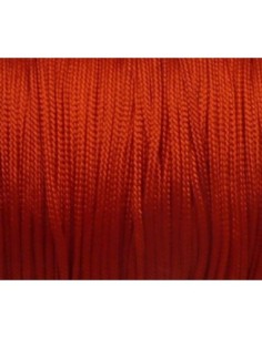Cordon nylon tressé plat rouge 1mm pour création de bijoux