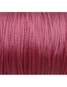 20m Fil, cordon polyester, nylon tressé plat 1mm rose...