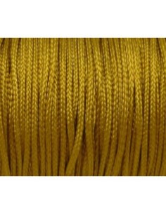 Cordon nylon tressé plat couleur jaune or