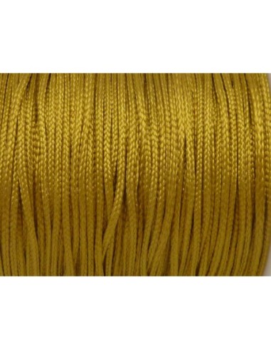 Cordon nylon tressé plat couleur jaune or