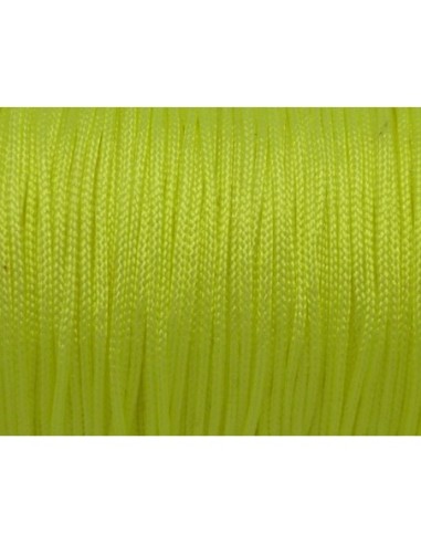 Cordon jaune fluo en nylon tressé de 1mm
