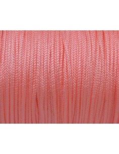 Cordon nylon tressé rose fluo pâle 1mm