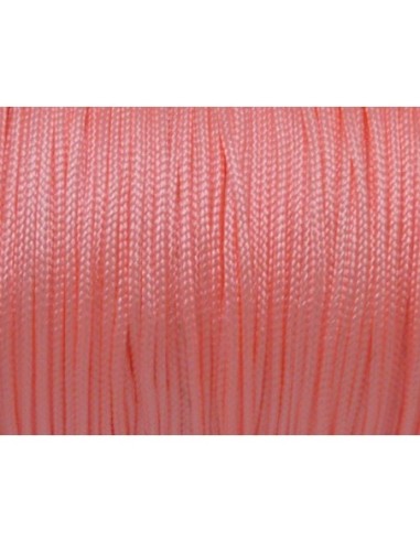 Cordon nylon tressé rose fluo pâle 1mm