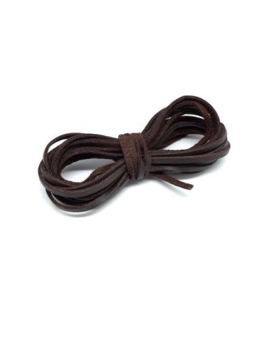 Lacet cuir synthétique marron foncé en 2,5mm pas chère