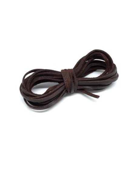 Lacet cuir synthétique marron foncé en 2,5mm pas chère