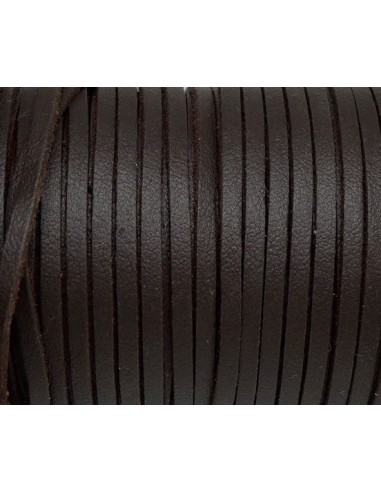 Lanière simili cuir marron foncé en 2,5mm pas chère