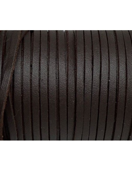 Lanière simili cuir marron foncé en 2,5mm pas chère