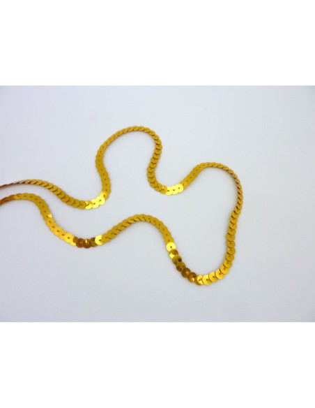 Galon sequin de couleur doré 6mm brillant