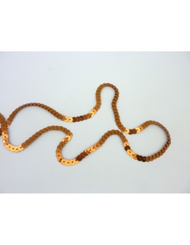 R-Ruban Galon sequin de couleur cuivré 6mm...