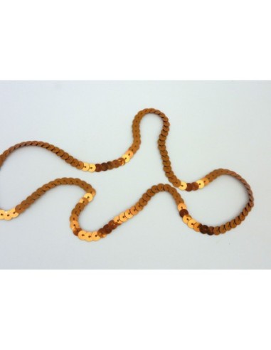 R-Ruban Galon sequin de couleur cuivré 6mm...