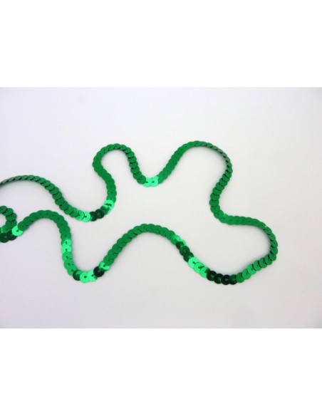 Galon fantaisie sequin vert 6mm