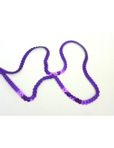 2m Ruban Galon sequin de couleur violet 6mm...