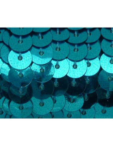 R-2m Ruban Galon sequin de couleur bleu turquoise 6mm brillant
