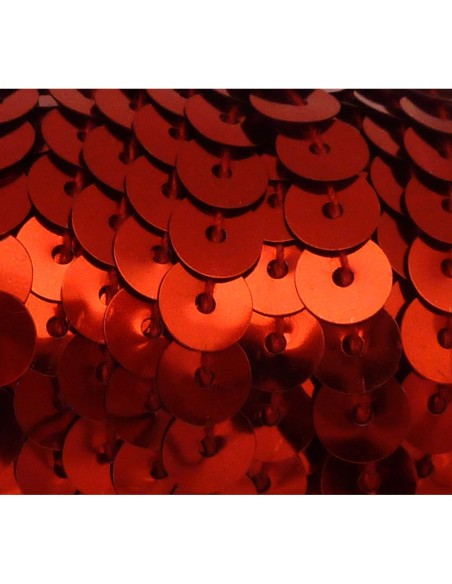 2m Ruban Galon sequin de couleur rouge 6mm brillant