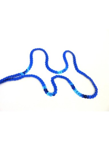 Galon sequin bleu roi pour customisation