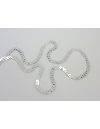 R-2m Ruban Galon sequin de couleur argent 6mm...