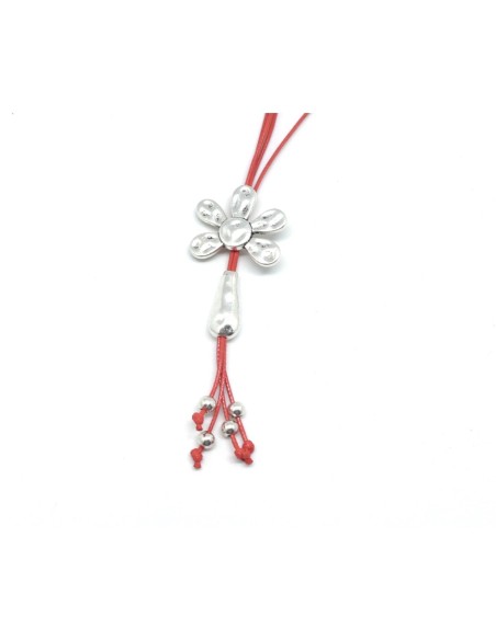 Perle argenté en forme de fleur pour création de collier