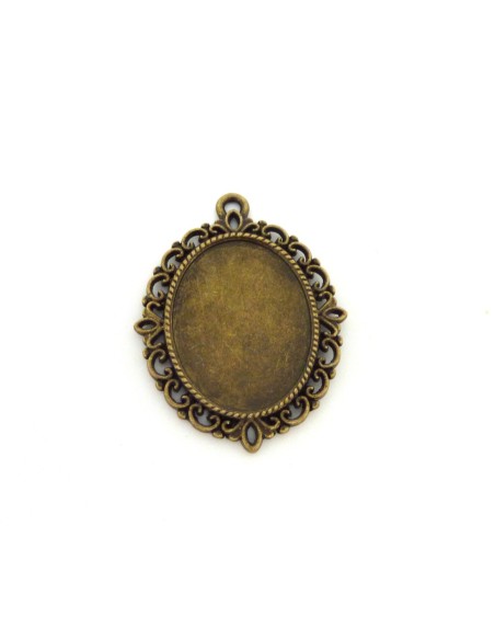 Support cabochon pendentif en métal bronze 44,6mm