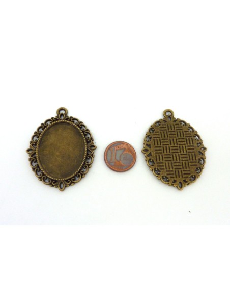 Support cabochon pendentif en métal bronze 44,6mm
