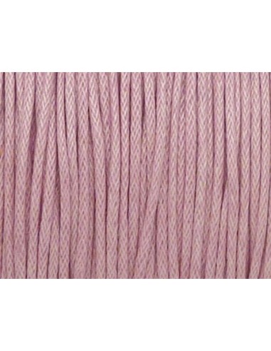 Cordon coton ciré 1mm pour bijoux rose