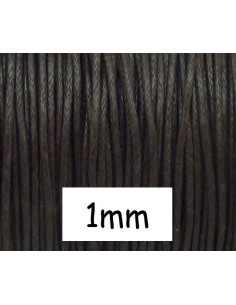 Fil coton ciré 1mm marron brun
