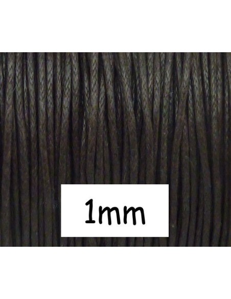 Fil coton ciré 1mm marron brun