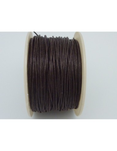 Fil coton ciré 1mm marron brun pas cher