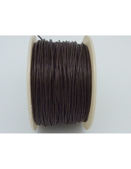 Fil coton ciré 1mm marron brun pas cher