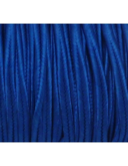 4m Fil, cordon, ruban Soutache, plat 3mm bleu électrique brillant