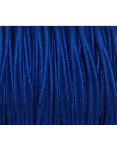 4m Fil, cordon, ruban Soutache, plat 3mm bleu électrique brillant