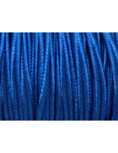 4m Fil, cordon, ruban Soutache, plat 3mm bleu...