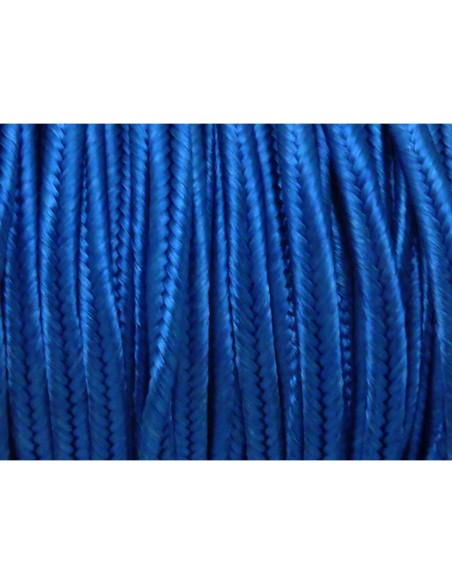 4m Fil, cordon, ruban Soutache, plat 3mm bleu électrique brillant