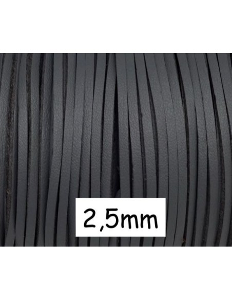 Lanière simili cuir couleur gris 2,5mm. Idéal création DIY