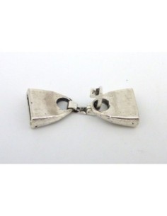 Fermoir clip pour lanière cuir de 9-10mm en métal argenté 2