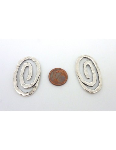 Perle Connecteur spirale en métal argenté