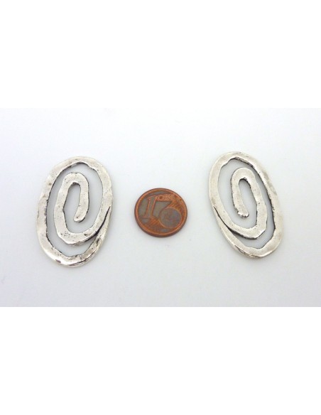 Perle Connecteur spirale en métal argenté