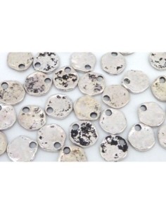 R-Breloque médaille baroque 9,4mm en métal argenté vieilli 2