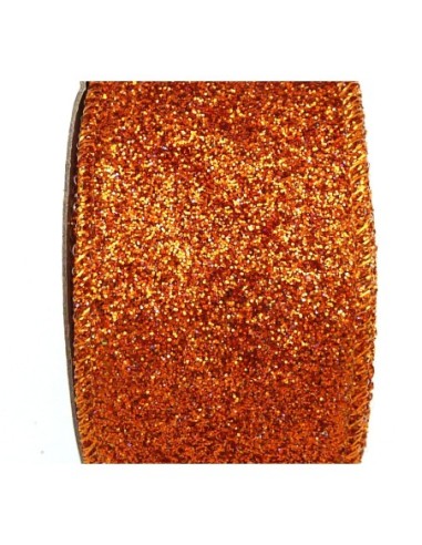 Galon orange rouille à paillettes pas cher