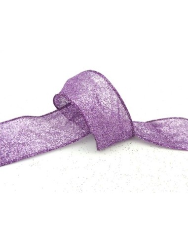 Ruban galon à paillettes de couleur parme