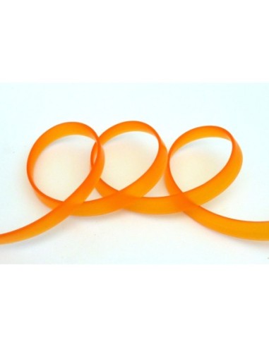 50 cm Cordon PVC, caoutchouc plat largeur 1cm orange transparent