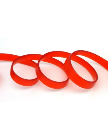 50 cm Cordon PVC, caoutchouc plat largeur 1cm rouge transparent