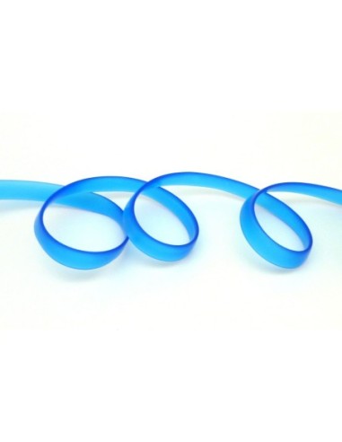 50 cm Cordon PVC, caoutchouc plat largeur 1cm bleu transparent