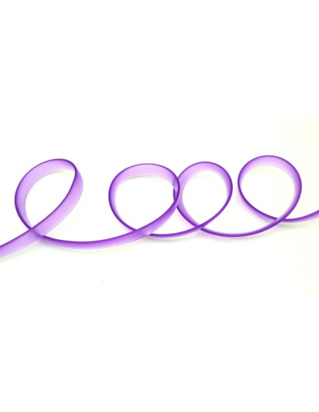 50 cm Cordon PVC, caoutchouc plat largeur 1cm violet transparent