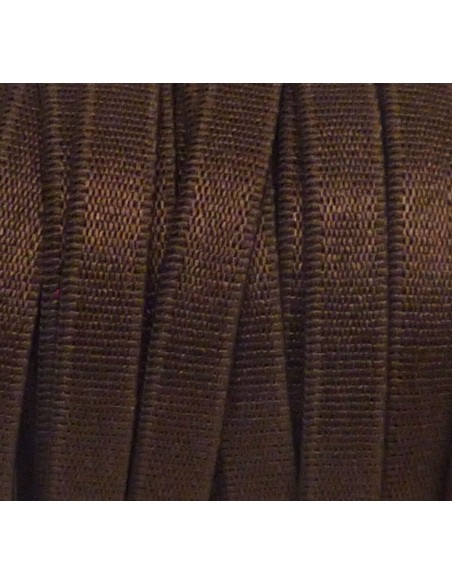 25cm Fil élastique plat largeur 5mm brillant satiné marron chocolat